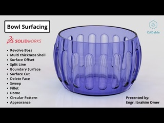 Bowl surfacing solidworks | Advanced surface modeling | Multi thickness shell | Solidworks surfacing