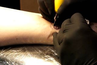 Mirva getting a tattoo, June 2012