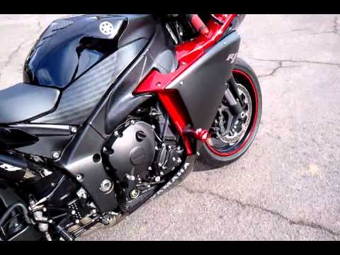 Yamaha YZF R1 Candy Red Raven Yoshimura R 77 3, 4 carbon fibrer