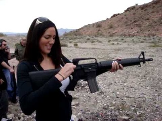 Desi Shooting arsenal of weapons - army of one