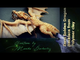 Golden Dragon Zerri polymer clay necklace