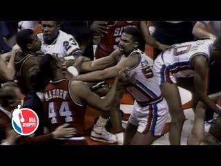 Charles Barkley brawls with Bill Laimbeer in epic 1990 Pistons vs. Sixers fight | ESPN Archives