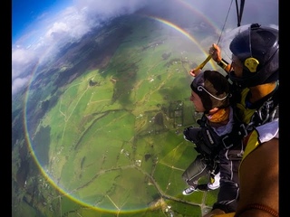 Skydiving Above a Double Full Circle Rainbow! FULL VIDEO