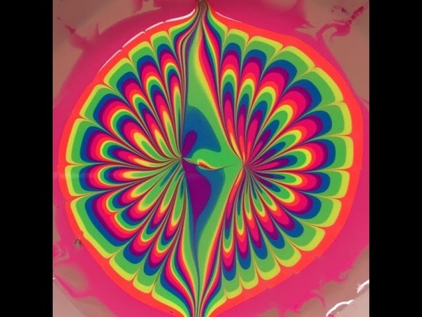 Neon water marble. Two ways of watermarbling, Неоновый водный