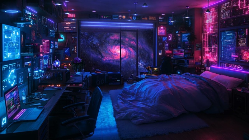 Drifting above the Galaxy, Deep Space Bedroom with Smooth Pink and Blue Noise Sounds, 10