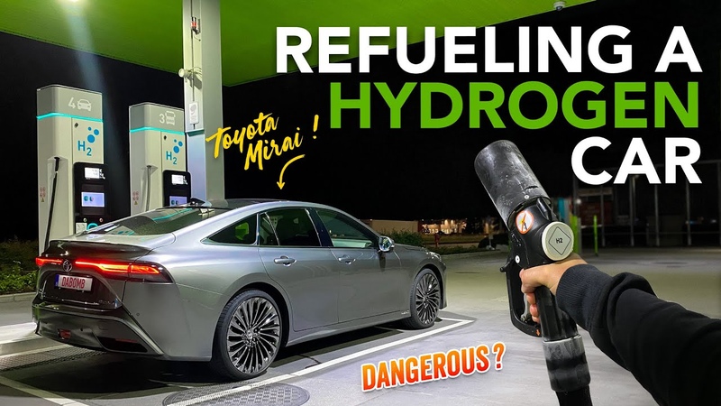 How to fuel a HYDROGEN car 2022 Toyota Mirai (182 hp), POV drive, ASMR, 4