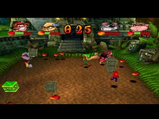Crash Bash (Playstation 1) | Jungle bash | Level 4 Gem Run  ( Time Hendicap )