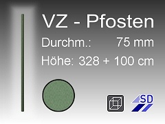 VZM 00 Pfosten 328-100 Mattlack gruen 75mm