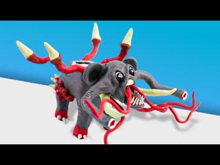 Лепим ZOOCHOSIS Слон МУТАНТ из Пластилина