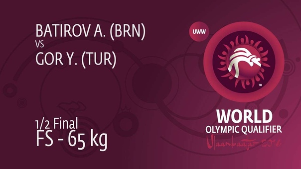 1, 2 FS 65 kg: A. BATIROV ( BRN) df. Y. GOR ( TUR), 7