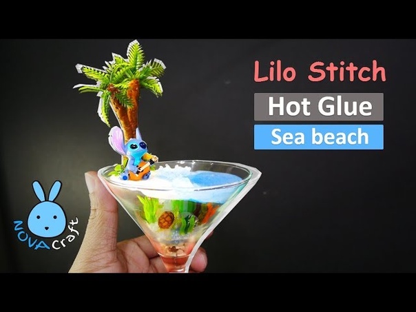 Hot Glue Sea Beach Coconut tree Cup Stitch, Awesome Hot Glue DIY Life Hacks for Crafting Art,
