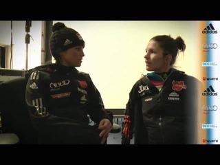 IBU-WM 2012 Ruhpolding: Ladies-Talk mit Andrea Henkel.