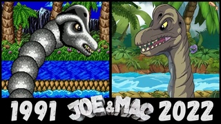 Joe & Mac - All Bosses Comparison // Mega Drive - Genesis (1991) vs. Remake (2022)